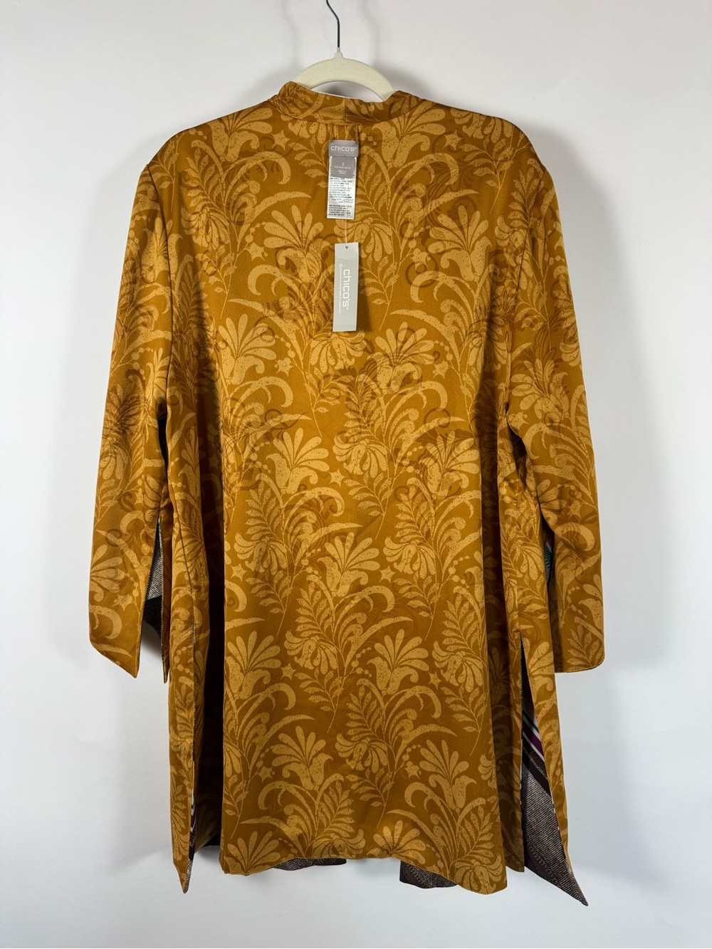 Chico's NWT Reversable Kimono Jacket Size 3 Chevron Vibrant Layering Flowy Boho - Picture 7 of 12